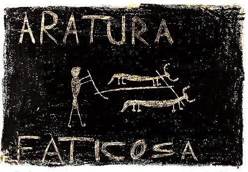 L'Aratura faticosa - graffito su cera